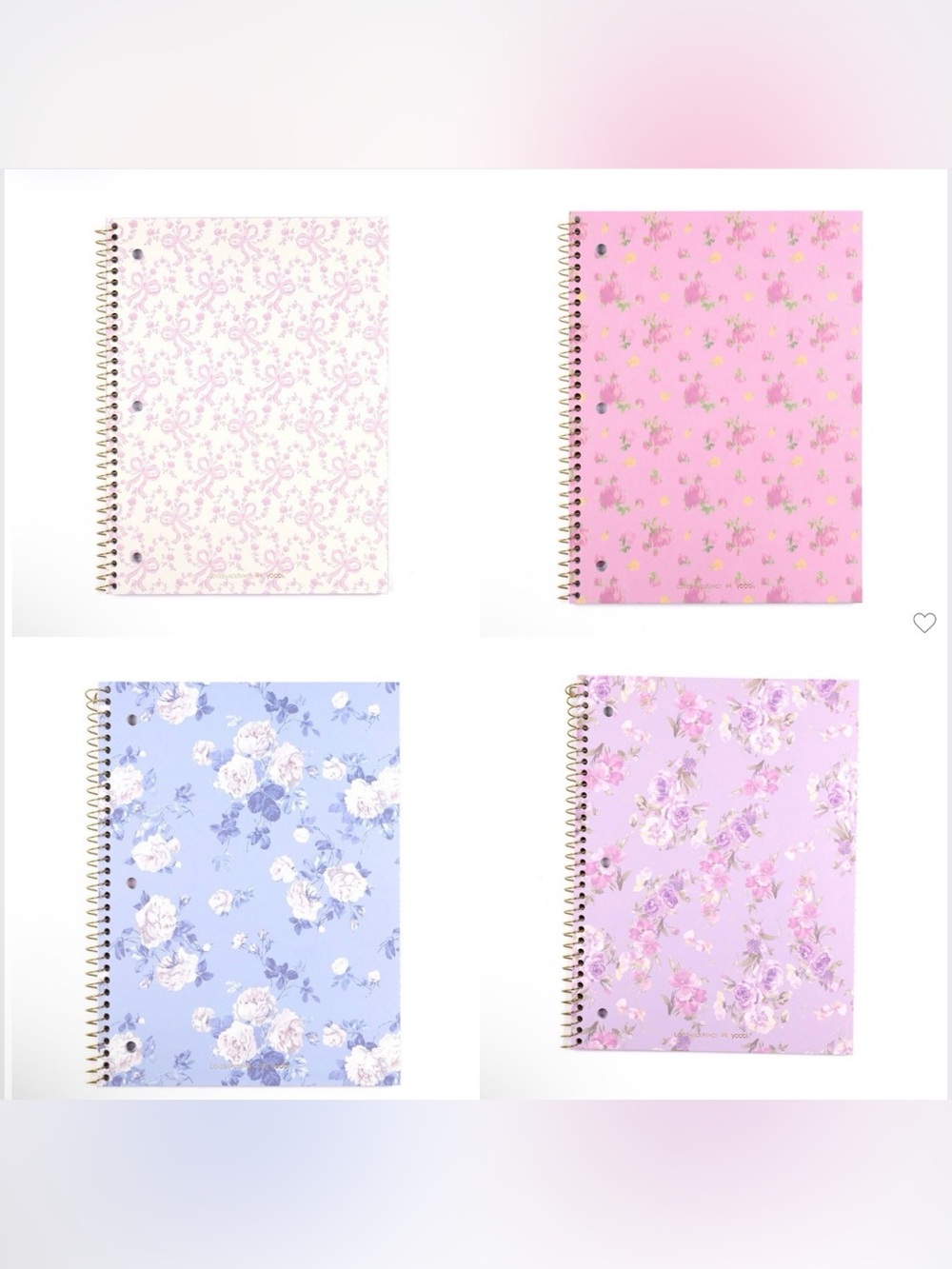 LoveShackFancy x Target - Yoobi bundle of 4 College Ruled 1 Subject 8"x 10.5"